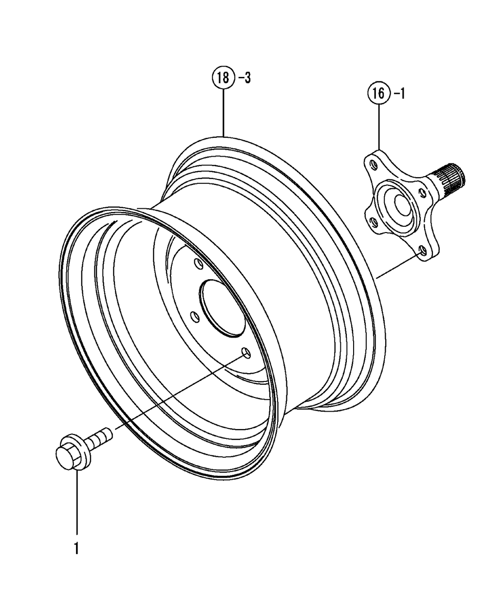 Hub Bolt, Front Diagram and Parts List for SX3100 54ALB4S727-54ALB4SW727-54ALB4SX727-54ALB4SY727-54ALB4SZ727-54AMB4S727-54AMB4SW727-54AMB4SX727-54AMB4SY727-54AMB4SZ727 Cub Cadet Lawn Tractor
